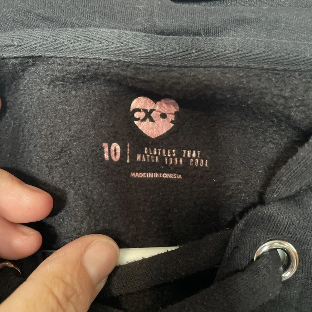 5/$20! Justice Girls Size 10 Cute Crop Style CXJ by Justice Hoodie‎ Black/Gray